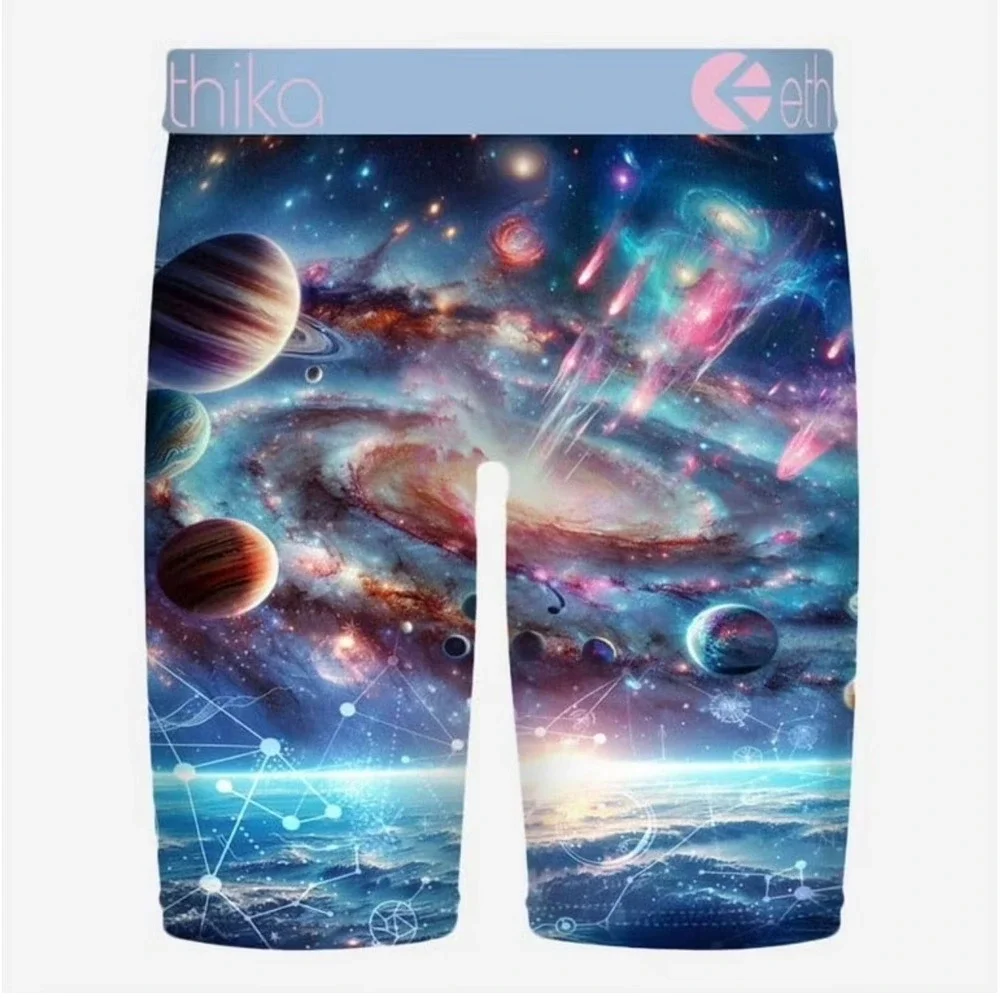 Ethika Boys Staple Searching Galaxy Boxer Briefs Blue Pink Medium BH0AAJ2516